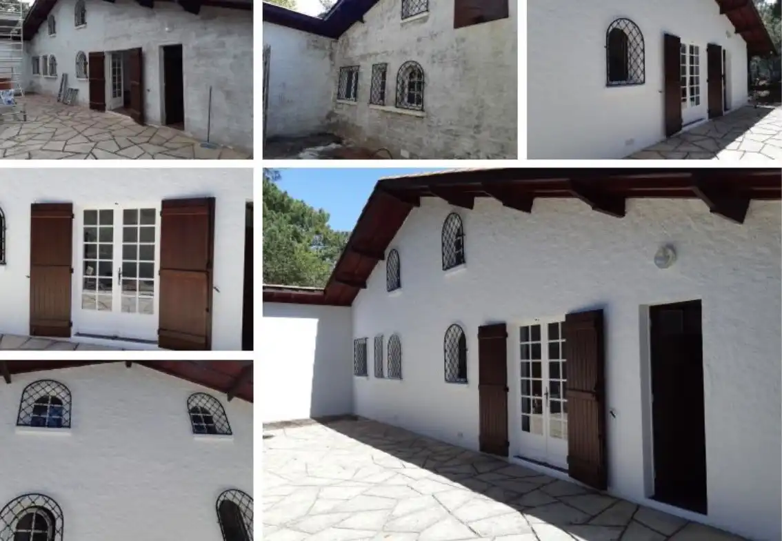 Façade rénovée d’une maison basque